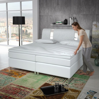 Boxspringbett Box Hotel Bett mit Visco & Matratze Lederbett Betten Doppelbett