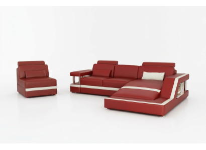 LEDERSOFA XXL LEDER GARNITUR ECKSOFA POLSTER WOHNLANDSCHAFT GARNITUR L FORM HH4