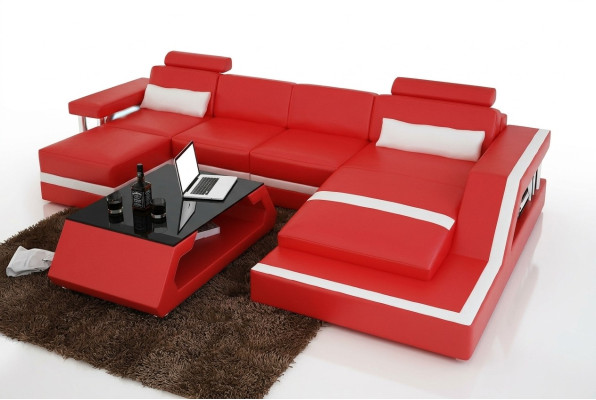 Designer Ecksofa Sofa Wohnlandschaft Big Modernes Ledersofa Couch Hamburg III