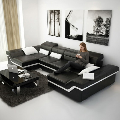 Big couch ledergarnitur polster neu ledersofa xxl sofa ecksofa wohnlandschaft