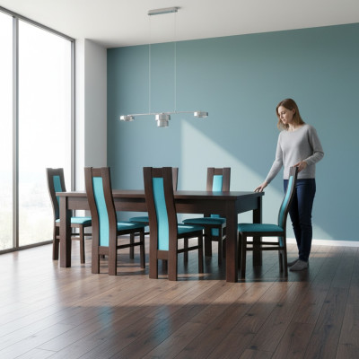 Esstisch + 6 Stühle Esszimmer Stuhl Set Essgruppe Moderner Tisch Tische Neu