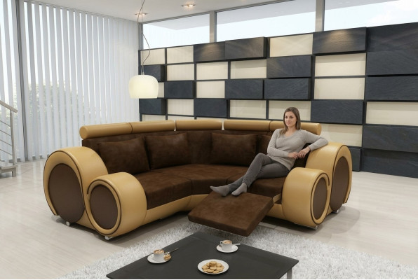 Ecksofa Sofa Couch Polster Wohnlandschaft Textil Eck Sofas Garnitur Stoff BER-X