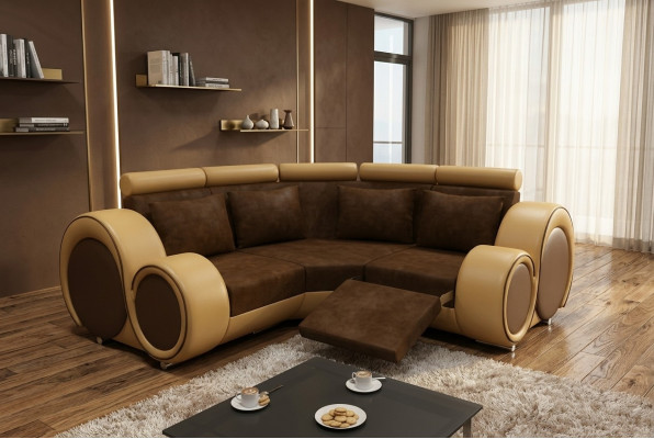 Ecksofa Sofa Couch Polster Wohnlandschaft Textil Eck Sofas Garnitur Stoff BER-X