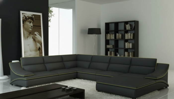 Ecksofa Ledersofa Polster Wohnlandschaft Couch Sitz Eck Garnitur U Form EltmannG