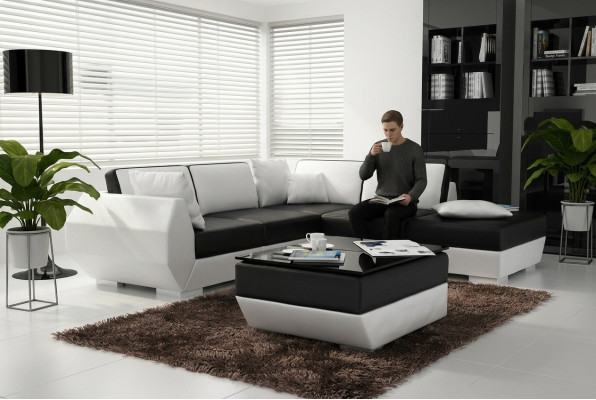 Ledersofa Couch Sofagarnitur Neu Ecksofa Eck Garnitur Dekor Modern Design