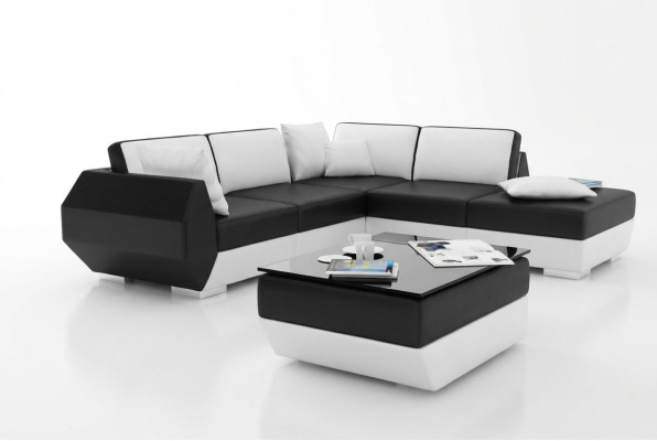 Ledersofa Couch Sofagarnitur Neu Ecksofa Eck Garnitur Dekor Modern Design