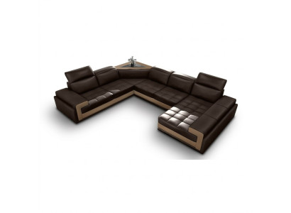 Ledersofa Couch Wohnlandschaft Ecksofa Modern Eck Dekor Design Garnitur