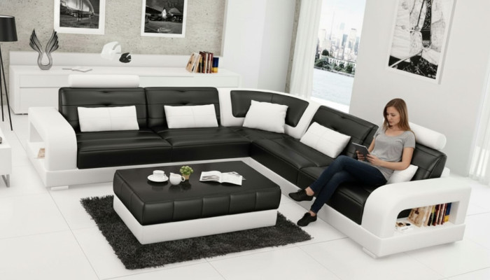 LEDERSOFA SOFA ECKCOUCH ECKSOFA SOFAGARNITUR DESIGNER COUCH WOHNLANDSCHAFT
