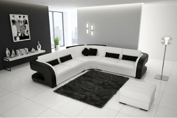 LEDERSOFA Design WOHNLANDSCHAFT COUCH GARNITUR POLSTERECKE ECKCOUCH SOFA Bergamo