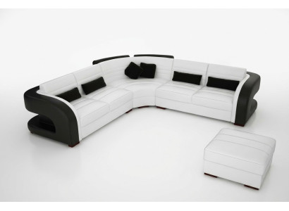 LEDERSOFA Design WOHNLANDSCHAFT COUCH GARNITUR POLSTERECKE ECKCOUCH SOFA Bergamo