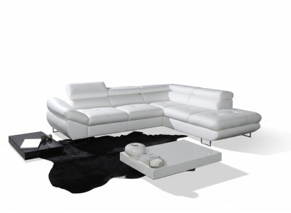 Ecksofa Eck Wahl Leder Stoff Polster Textil Bett+Kasten Couch Sofa Ecke Garnitur