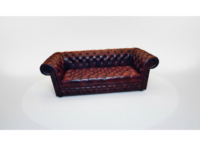 CHESTERFIELD SOFA COUCH LEDERSOFA 3 SITZER POLSTER GARNITUR WILLIAM III
