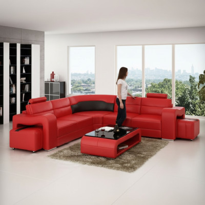 LEDERSOFA ECKSOFA ECKCOUCH DESIGNER WOHNLANDSCHAFT L FORM COUCH SITZ SOFA PISA