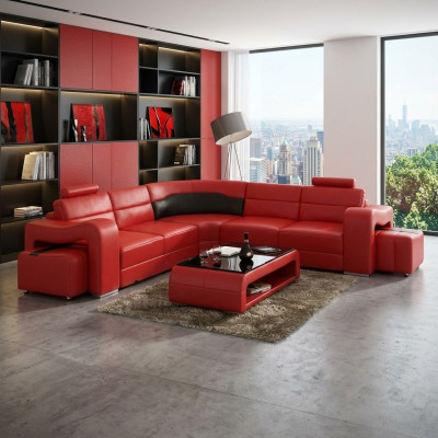 LEDERSOFA ECKSOFA ECKCOUCH DESIGNER WOHNLANDSCHAFT L FORM COUCH SITZ SOFA PISA