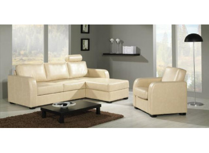 Ecksofa Sofa Couch Leder Textil Stoff Wohnlandschaft Garnitur Polster Ecke CAPRI