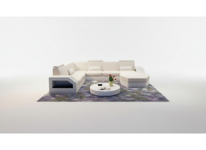 Designer Sofa Ecksofa Leder Stoff Textil Polster Garnitur Wohnlandschaft