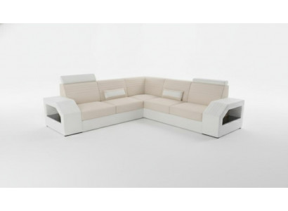 Designer Sofa Couch Ecksofa Leder Textil Polster Garnitur Wohnlandschaft L Form