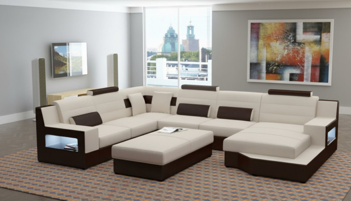 Wohnlandschaft Ecksofa Sofa Couch Polster Garnitur Ledersofa Schlafsofa Sofort