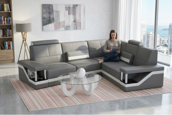 Ledersofa Eckcouch Sofa Couch Poster Eckgarnitur Sofas Stoff Leder Garnitur Neu