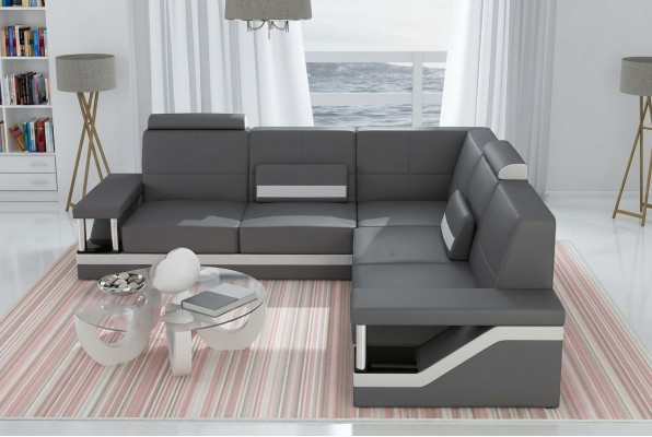 Ledersofa Eckcouch Sofa Couch Poster Eckgarnitur Sofas Stoff Leder Garnitur Neu