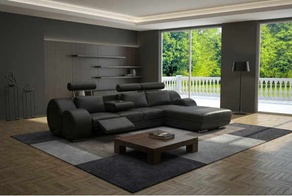 Designer Garnitur Wohnlandschaft Eckcouch Couch Sofa Polster Ledersofa Sofas Neu