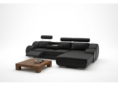 Designer Garnitur Wohnlandschaft Eckcouch Couch Sofa Polster Ledersofa Sofas Neu
