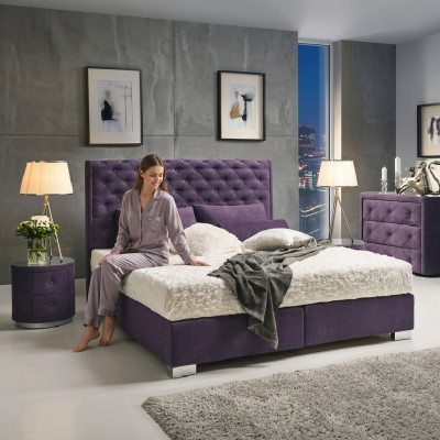 Continental Boxspring Hoch Doppel Bett Betten Polster Leder Textil Bett Neu