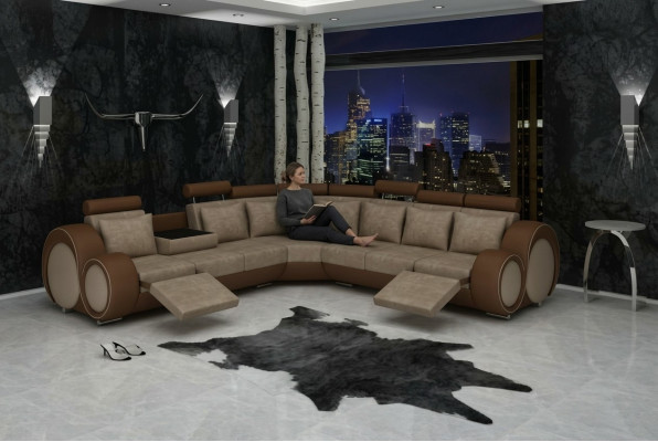 TEXTIL SOFA DESIGNERSOFA COUCH ECKSOFA WOHNLANDSCHAFT ECK NEU GARNITUR LEDER !!!