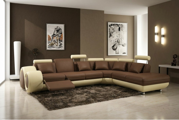 LEDERSOFA DESIGNER LEDERCOUCH ECKSOFA GARNITUR SOFA WOHNLANDSCHAFT NEU SCHWARZ