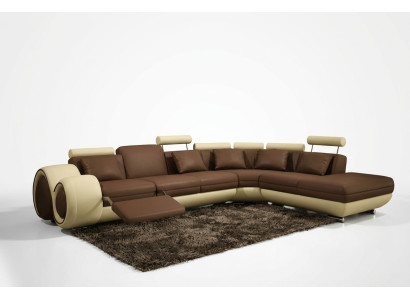 LEDERSOFA DESIGNER LEDERCOUCH ECKSOFA GARNITUR SOFA WOHNLANDSCHAFT NEU SCHWARZ