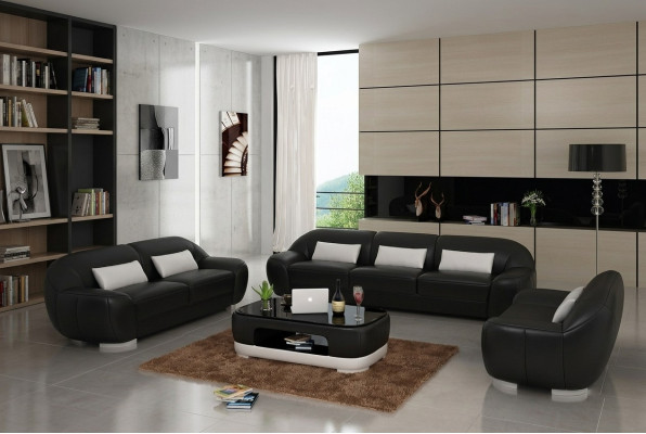 Ledersofa Couch Wohnlandschaft Ecksofa Eck Garnitur Modern Sofa Design