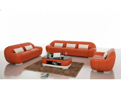 Ledersofa Couch Wohnlandschaft Ecksofa Eck Garnitur Sofa Modern Design