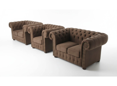 Chesterfield Sofa Textil Sofagarnitur Designer Polster Sitz Couch 3+2+1 2017-29