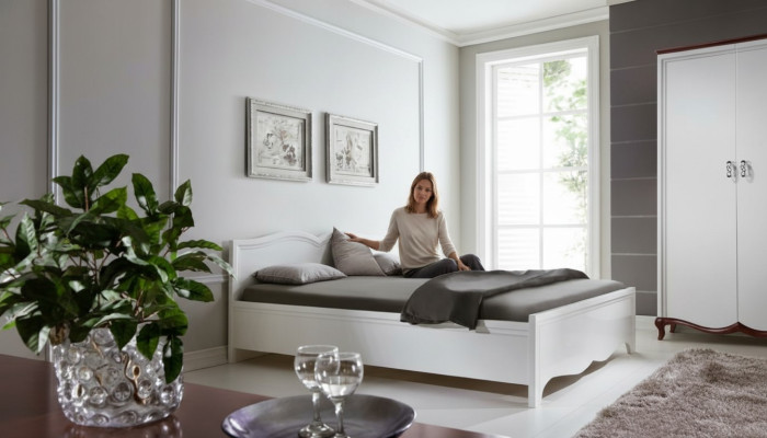 Doppelbett Milano Klassik Bett Betten Ehe Schlafzimmer Holz Designer Neu MI-2
