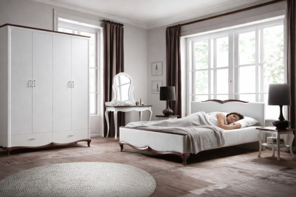 Doppelbett Chesterbett Bett Betten Polster Textil Klassik Holz Schlafzimmer Neu