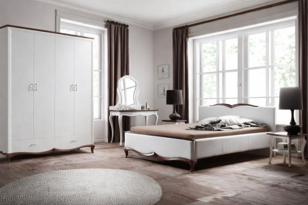 Doppelbett Chesterbett Bett Betten Polster Textil Klassik Holz Schlafzimmer Neu