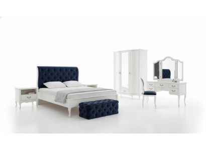 Schlafzimmer Set Designer Chesterfield Bett Nachttische Kommode Schrank Möbel