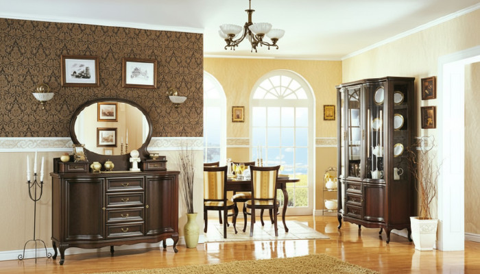 Klassisches Esszimmer Vitrine Kommode Stühle Tisch Chippendale Wohnzimmer 10tlg