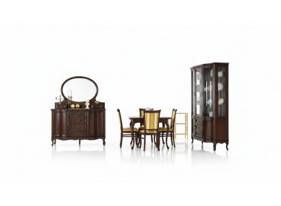 Klassisches Esszimmer Vitrine Kommode Stühle Tisch Chippendale Wohnzimmer 10tlg