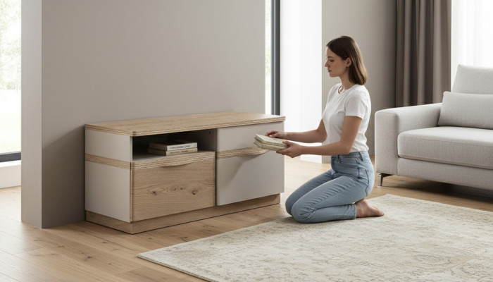  TV Lowboard Board Schrank Fernsehtisch Unterschank RTV Kommode Kommoden CM-RTV/M