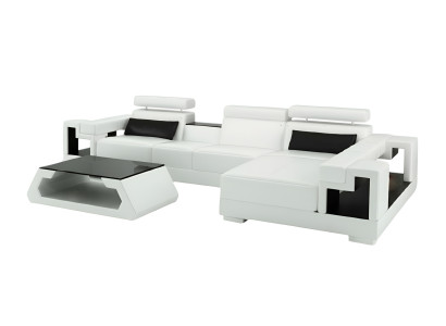 Wohnlandschaft Ecksofa Ledersofa Sofa Couch Polster Sitz Eck Garnitur Neu 2710B