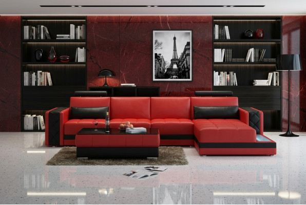 Ecksofa Ledersofa Big XXL U Form Wohnlandschaft Sofa Couch Garnitur Neu H2211B
