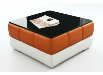Designer Couchtisch Polster Tisch Leder Glas Tische Glastische #SBA1A