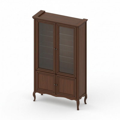 Schrank Klassische Vitrine Vitrinenschrank Massivholz Echtholz - Model PR-W2