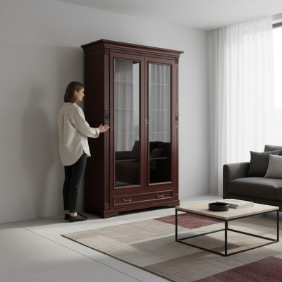 Klassische Schränke Schrank Schrankwand Kleiderschrank Massiv Kolonial Stil O2D