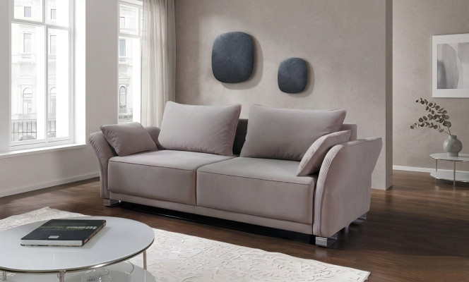 3 Sitz Sofa Couch Textil Polster Stoff Garnitur Schlafsofa Bettfunktion Neu