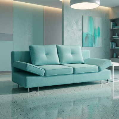 3 Sitz Sofa Couch Textil Polster Stoff Garnitur BEttfunktion Schlafsofa Neu