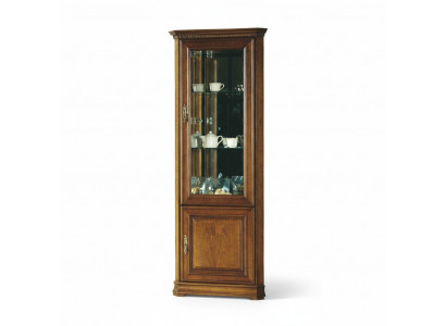 Klassischer Vitrine Vitrinenschrank Eckschrank Schrank Massiv Sammler Vitrinen