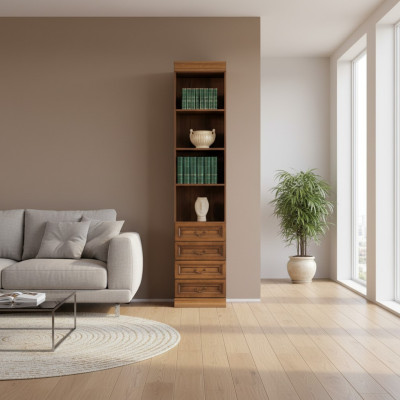 Klassische Schränke Schrank Schrankwand Bücherregal Vitrine Bücherschrank SE-6