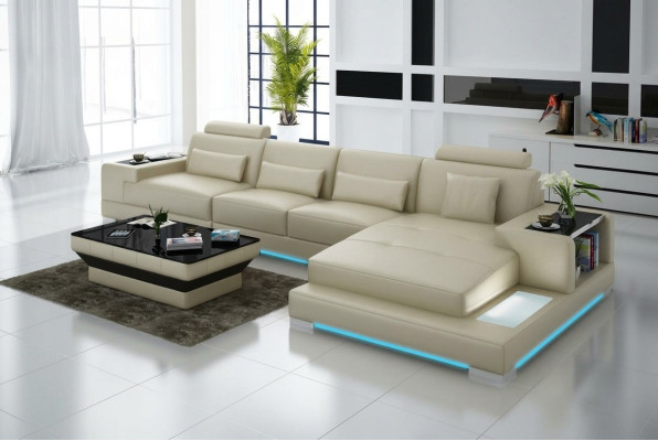 Ledersofa Couch Wohnlandschaft Ecksofa Eck Modern Sofa Design Garnitur